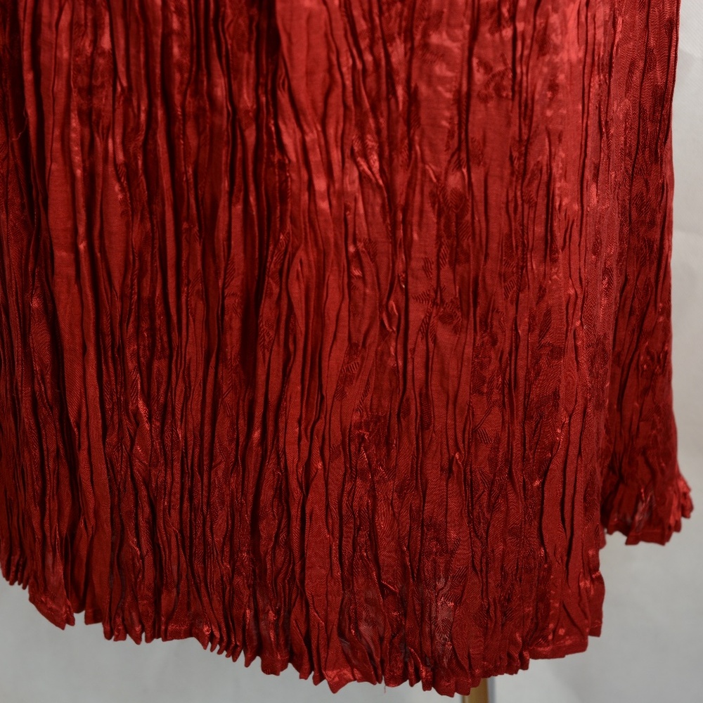 Coldwater Creek Red Crinkle Skirt SZ XL NWOT #B45 - Picture 7 of 8